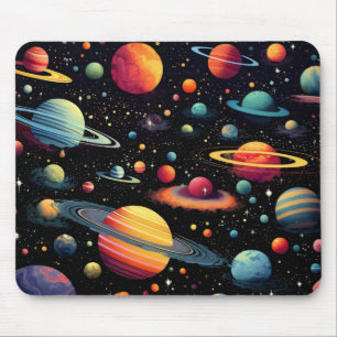 Farbenfrohe Planeten Mousepad