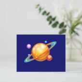 Farbenfrohe Planeten Postkarte (Stehend Vorderseite)