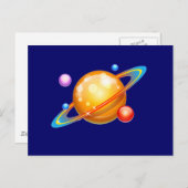 Farbenfrohe Planeten Postkarte (Vorne/Hinten)