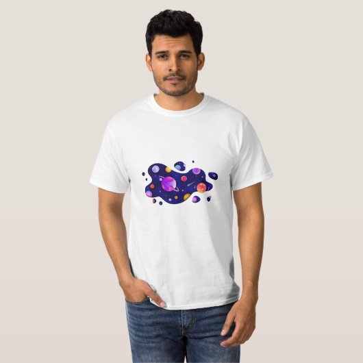 Farbenfrohe Planeten T-Shirt (Vorne ganz)