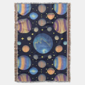 Farbenfrohe Planeten und Sterne im Weltraum Decke (Vorderseite Vertikal)