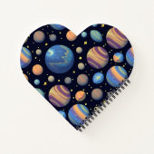 Farbenfrohe Planeten und Sterne im Weltraum Notizblock (Rückseite)