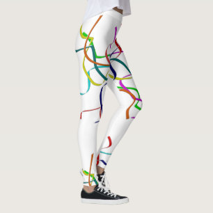 Farbenfrohe Plastikstreifen Leggings