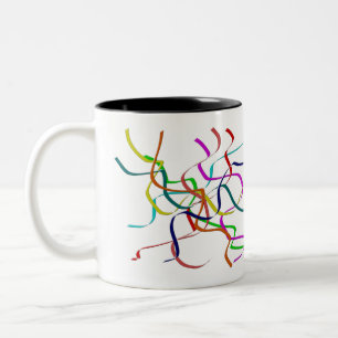 Farbenfrohe Plastikstreifen Zweifarbige Tasse