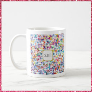 Farbenfrohe Platsche Farbpunkte Kaffeetasse