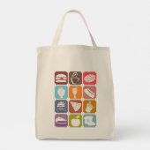 Farbenfrohe Plätze Geschmackvolle Silhouette für F Tragetasche (Rückseite)