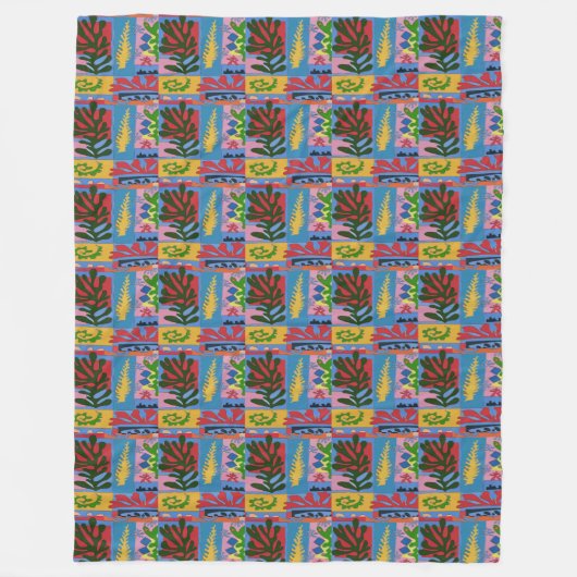 Farbenfrohe Plätze im Matisstil Fleecedecke (Vorderseite)