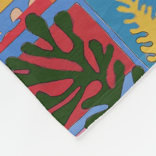 Farbenfrohe Plätze im Matisstil Fleecedecke (Ecke)