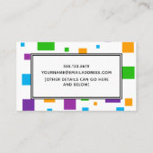 Farbenfrohe Plätze Mommy Playdate Calling Card Telefonnummerkarte (Rückseite)