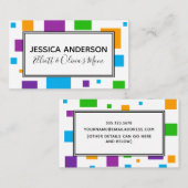 Farbenfrohe Plätze Mommy Playdate Calling Card Telefonnummerkarte (Vorne/Hinten)