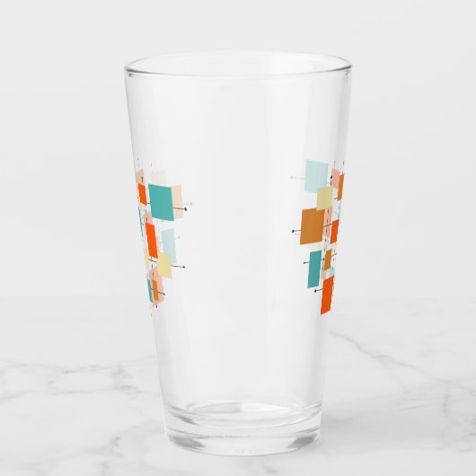 Farbenfrohe Plätze, Retro-Plätze Mitte des Jahrhun Glas (Links)