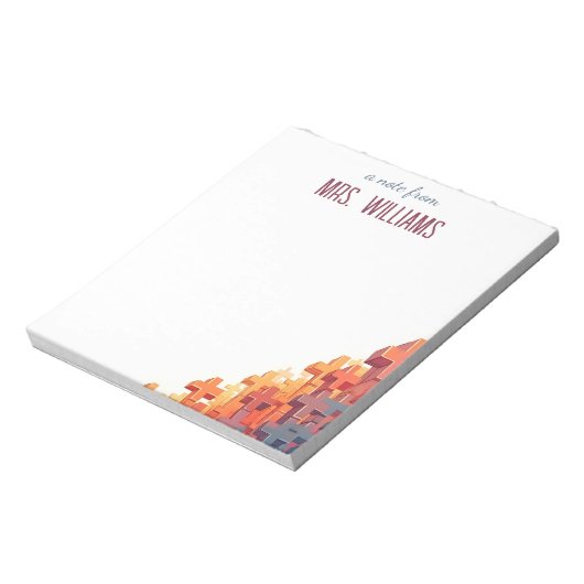 Farbenfrohe Plus signiert individuelle Lehrerbewer Notizblock (Rotiert)