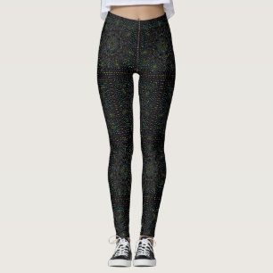 Farbenfrohe Pointillism Mandala Leggings