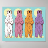 Farbenfrohe Polarbären Poster (Vorne)