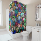 Farbenfrohe polierte Steine Duschvorhang (Beispiel)