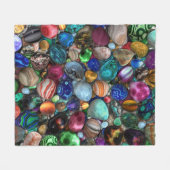 Farbenfrohe polierte Steine Fleecedecke (Vorderseite (Horizontal))