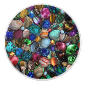 Farbenfrohe polierte Steine Keramikknauf (Vorderseite)