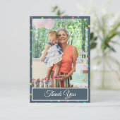 Farbenfrohe Polka Dot Birthday Danke Foto (Stehend Vorderseite)