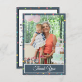 Farbenfrohe Polka Dot Birthday Danke Foto (Vorne/Hinten)