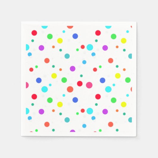 Farbenfrohe Polka Dot Birthday Napkins Serviette (Vorderseite)