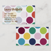 Farbenfrohe Polka Dot Blase Round Dot Business Car Visitenkarte (Vorne/Hinten)