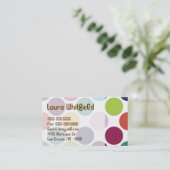 Farbenfrohe Polka Dot Blase Round Dot Business Car Visitenkarte (Stehend Vorderseite)