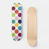 Farbenfrohe Polka Dot Bubble Comp Skateboard (Vorderseite)