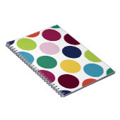 Farbenfrohe Polka Dot Bubble Round Spiral Notebook Notizblock (Rechte Seite)