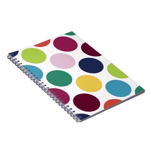 Farbenfrohe Polka Dot Bubble Round Spiral Notebook Notizblock (Rechte Seite)