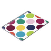 Farbenfrohe Polka Dot Bubble Round Spiral Notebook Notizblock (Linke Seite)