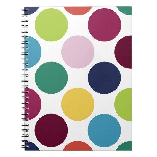 Farbenfrohe Polka Dot Bubble Round Spiral Notebook Notizblock (Vorderseite)