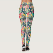 Farbenfrohe Polka Dot Cactus Pattern Leggings (Rückseite)