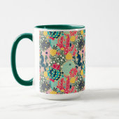Farbenfrohe Polka Dot Cactus Pattern Tasse (Links)