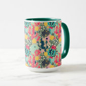 Farbenfrohe Polka Dot Cactus Pattern Tasse (VorderseiteRechts)