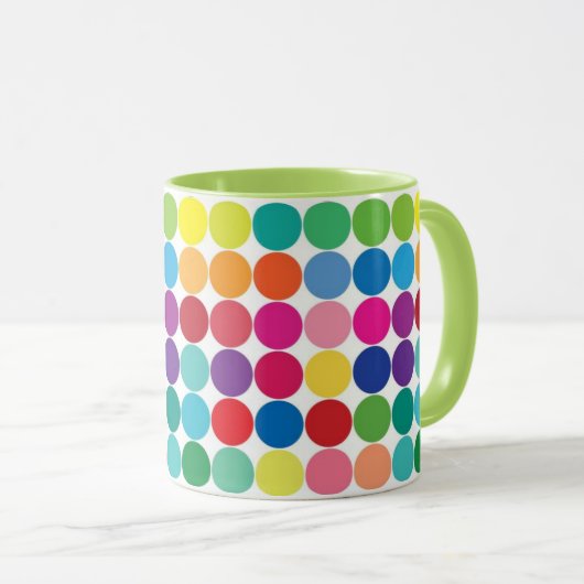 Farbenfrohe Polka Dot Cup Tasse anpassen (VorderseiteRechts)