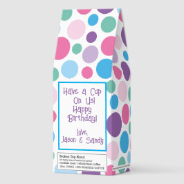 Farbenfrohe Polka Dot Happy Birthday Röstlicher Ka