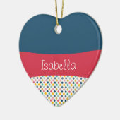 Farbenfrohe Polka Dot individuell anpassbares Must Keramik Ornament (Links)