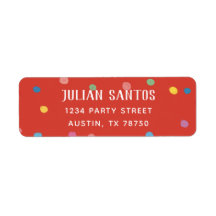 Farbenfrohe Polka Dot Kinder Rücksendeadresse