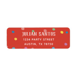 Farbenfrohe Polka Dot Kinder Rücksendeadresse