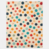 Farbenfrohe Polka Dot Nahtloses Muster auf Beige Fleecedecke (Vorderseite)