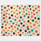Farbenfrohe Polka Dot Nahtloses Muster auf Beige Fleecedecke (Vorderseite (Horizontal))