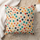 Farbenfrohe Polka Dot Nahtloses Muster auf Beige Kissen (Decke)