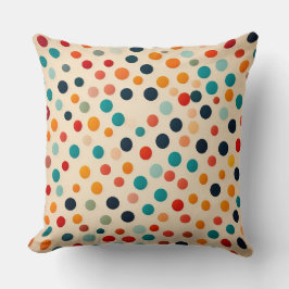 Farbenfrohe Polka Dot Nahtloses Muster auf Beige Kissen