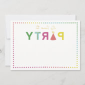 Farbenfrohe Polka Dot Party Hat Party Einladung (Rückseite)