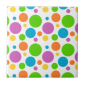 Farbenfrohe Polka Dot Pattern Fliese (Vorderseite)