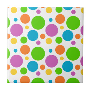 Farbenfrohe Polka Dot Pattern Fliese