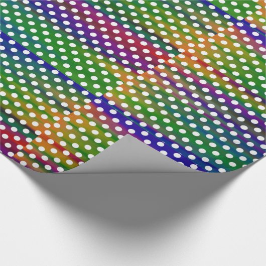 Farbenfrohe Polka Dot Pattern Geschenkpapier (Ecke)