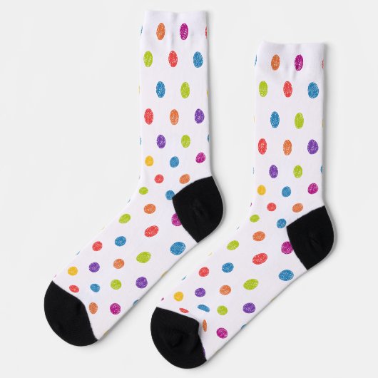 Farbenfrohe Polka Dot Pattern Socken (Linkes Detail)