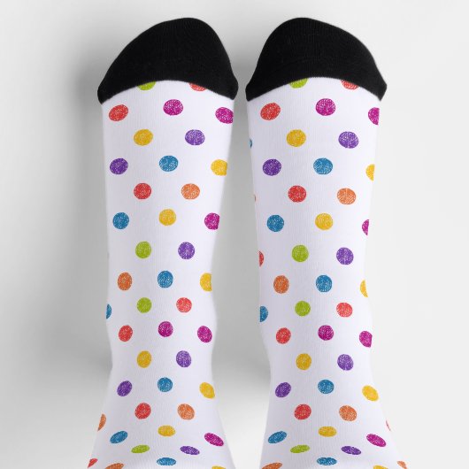 Farbenfrohe Polka Dot Pattern Socken (Oben)