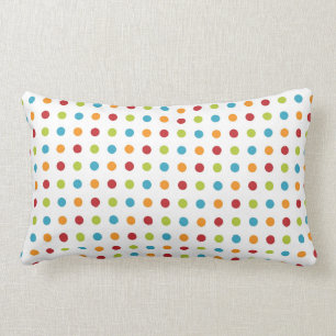 Farbenfrohe Polka Dot Pattern Weiß Lendenkissen